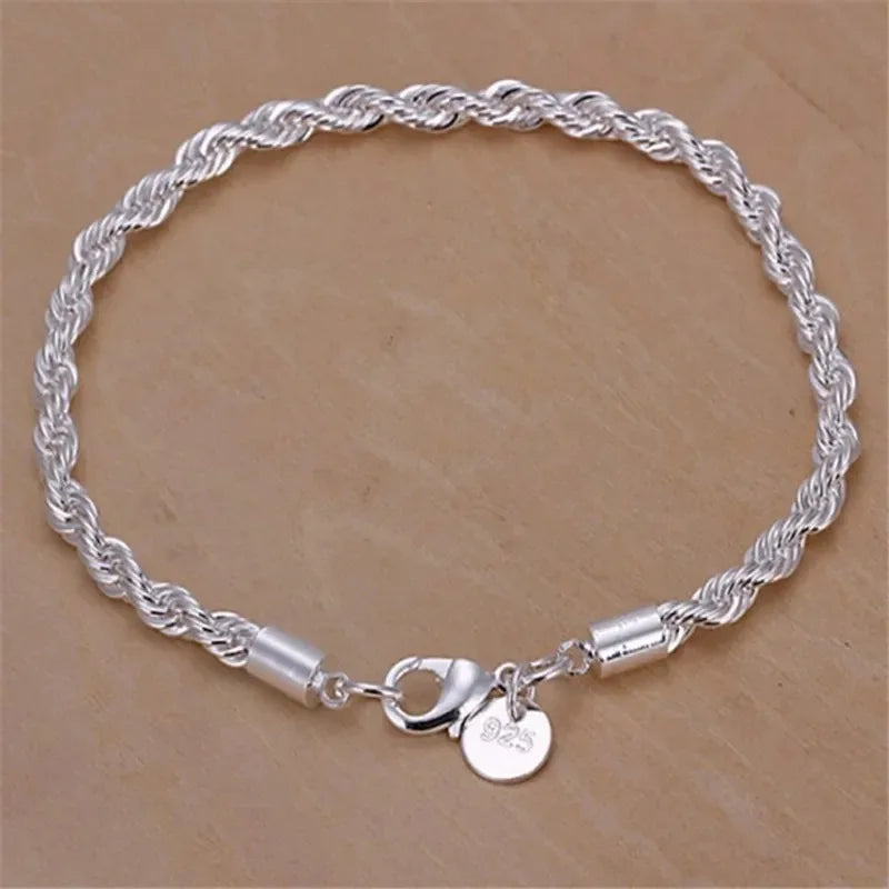Bracelets For Women Men Fashion Minimalist Couple Chain with 4mm twisted rope