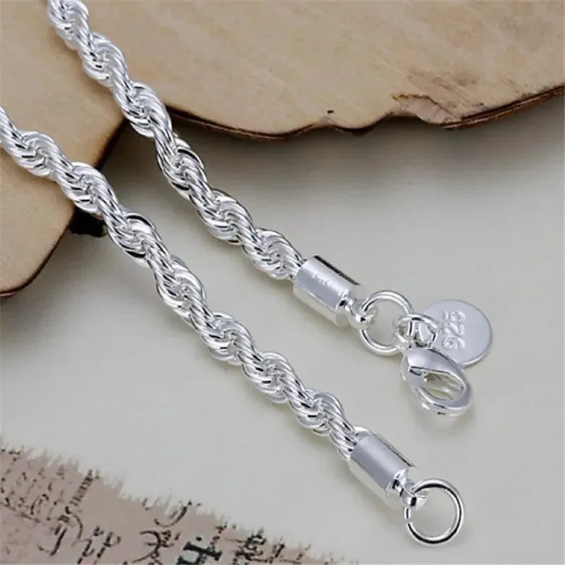 Bracelets For Women Men Fashion Minimalist Couple Chain with 4mm twisted rope