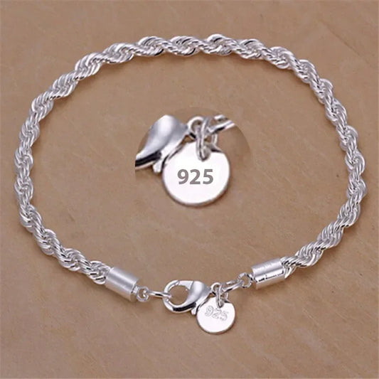 Bracelets For Women Men Fashion Minimalist Couple Chain with 4mm twisted rope