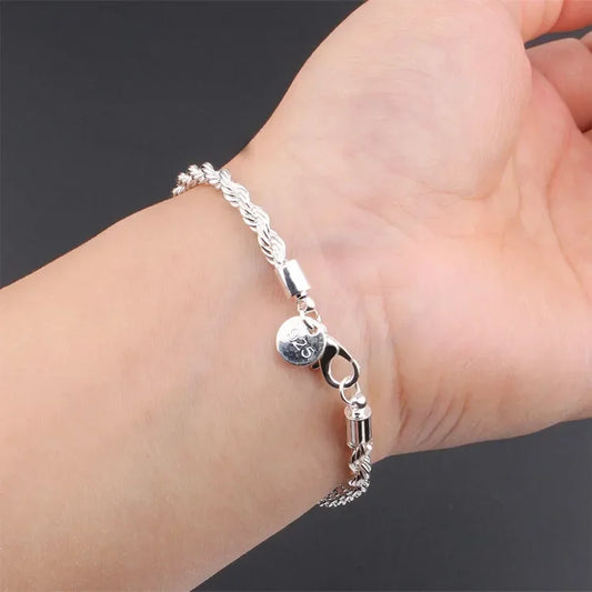 Bracelets For Women Men Fashion Minimalist Couple Chain with 4mm twisted rope